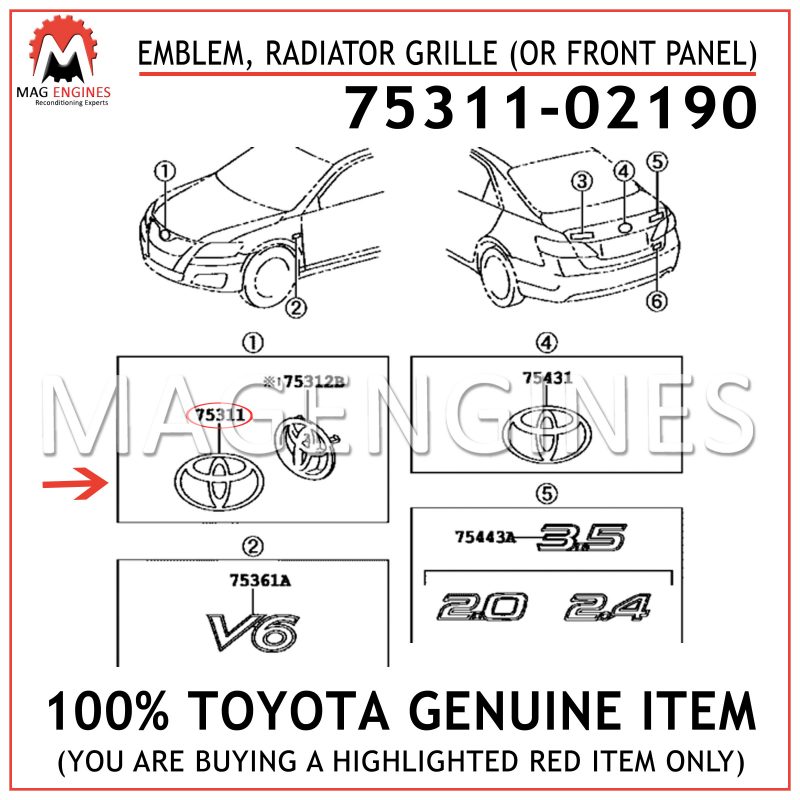Toyota Yaris Altis Corolla Camry Hybrid Emblem Radiator Grille Front Panel 
