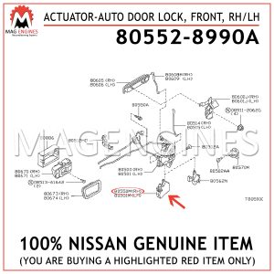 80552-8990A NISSAN GENUINE ACTUATOR-AUTO DOOR LOCK, FRONT, RHLH 805528990A