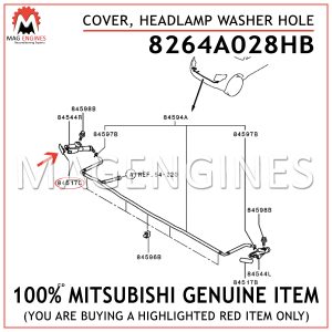 8264A028HB MITSUBISHI GENUINE COVER, HEADLAMP WASHER HOLE