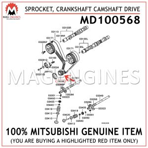 MD100568 MITSUBISHI GENUINE SPROCKET, CRANKSHAFT CAMSHAFT DRIVE