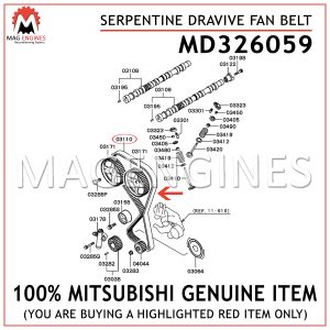 MD326059 MITSUBISHI GENUINE BELT, VALVE TIMING