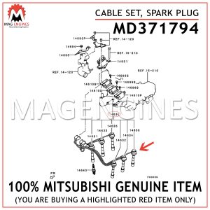 MD371794 MITSUBISHI GENUINE CABLE SET, SPARK PLUG