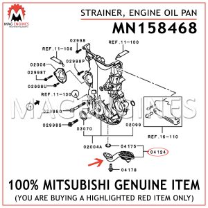 MN158468 MITSUBISHI GENUINE STRAINER, ENGINE OIL PAN