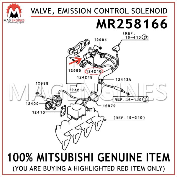 MR258166 MITSUBISHI GENUINE VALVE, EMISSION CONTROL SOLENOID