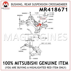 MR418671 MITSUBISHI GENUINE BUSHING, REAR SUSPENSION CROSSMEMBER