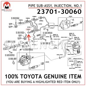 23701-30060 TOYOTA GENUINE PIPE SUB-ASSY, INJECTION, NO.1 2370130060