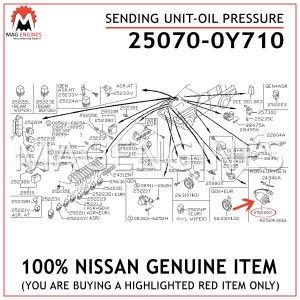25070-0Y710 NISSAN GENUINE SENDING UNIT-OIL PRESSURE 250700Y710