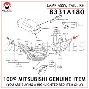 8331A180 MITSUBISHI GENUINE LAMP ASSY, TAIL, RH