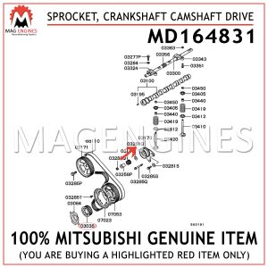 MD164831 MITSUBISHI GENUINE SPROCKET, CRANKSHAFT CAMSHAFT DRIVE