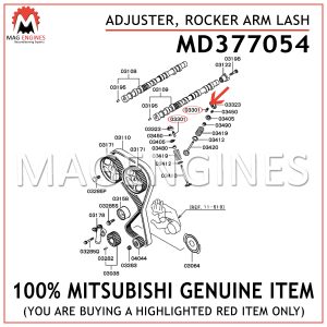MD377054 MITSUBISHI GENUINE ADJUSTER, ROCKER ARM LASH
