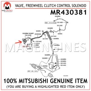 MR430381 MITSUBISHI GENUINE VALVE, FREEWHEEL CLUTCH CONTROL SOLENOID