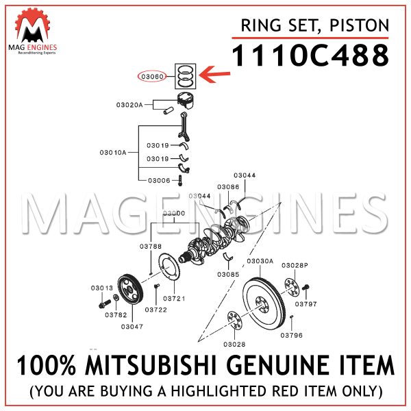 1110C488 MITSUBISHI GENUINE RING SET, PISTON