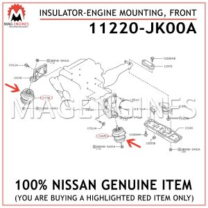 11220-JK00A NISSAN GENUINE INSULATOR-ENGINE MOUNTING, FRONT 11220JK00A