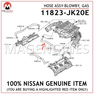 11823-JK20E NISSAN GENUINE HOSE ASSY-BLOWBY, GAS 11823JK20E