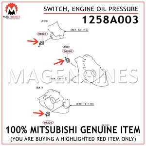 1258A003 MITSUBISHI GENUINE SWITCH, ENGINE OIL PRESSURE