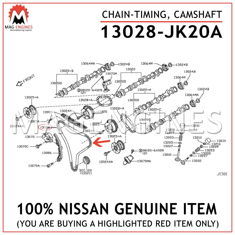 13070EB70A Genuine Nissan TENSIONER ASSY-CHAIN 13070-EB70A