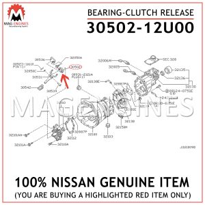 30502-12U00 NISSAN GENUINE BEARING-CLUTCH RELEASE 3050212U00