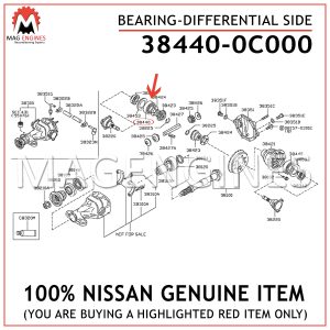 38440-0C000 NISSAN GENUINE BEARING-DIFFERENTIAL SIDE 384400C000