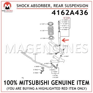 4162A436 MITSUBISHI GENUINE SHOCK ABSORBER, REAR SUSPENSION