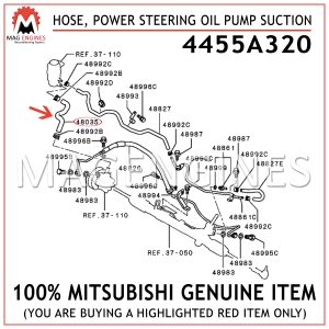 4455A320 MITSUBISHI GENUINE HOSE, POWER STEERING OIL PUMP SUCTION