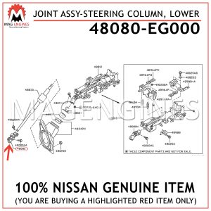 48080-EG000 NISSAN GENUINE JOINT ASSY-STEERING COLUMN, LOWER 48080EG000