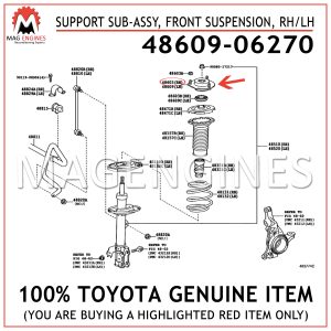 48609-06270 TOYOTA GENUINE SUPPORT SUB-ASSY, FRONT SUSPENSION, RHLH 4860906270