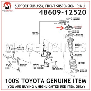 4860912530 Genuine Toyota SUPPORT SUB-ASSY FRONT SUSPENSION RH/LH 48609-12530