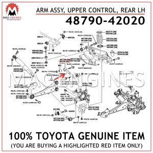 48790-42020 TOYOTA GENUINE ARM ASSY, UPPER CONTROL, REAR LH 4879042020
