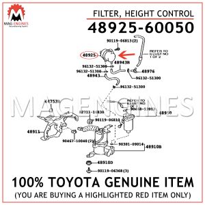 48925-60050 TOYOTA GENUINE FILTER, HEIGHT CONTROL 4892560050