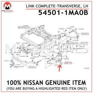 54501-1MA0B NISSAN GENUINE LINK COMPLETE-TRANSVERSE, LH 545011MA0B