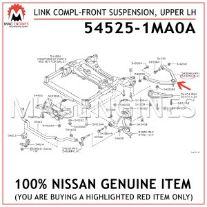 54525-1MA0A NISSAN GENUINE LINK COMPL-FRONT SUSPENSION, UPPER LH 545251MA0A