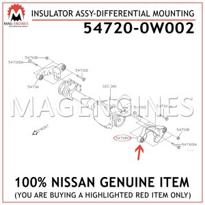 54720-0W002 NISSAN GENUINE INSULATOR ASSY-DIFFERENTIAL MOUNTING 547200W002