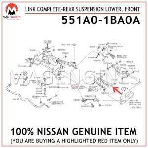 551A0-1BA0A NISSAN GENUINE LINK COMPLETE-REAR SUSPENSION LOWER, FRONT