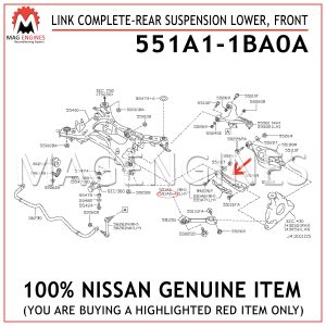 551A11BA0A NISSAN GENUINE LINK COMPLETE-REAR SUSPENSION LOWER, FRONT