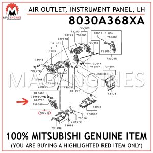 8030A368XA MITSUBISHI GENUINE AIR OUTLET, INSTRUMENT PANEL, LH