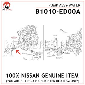 B1010-ED00A NISSAN GENUINE PUMP ASSY-WATER B1010ED00AB1010-ED00A NISSAN GENUINE PUMP ASSY-WATER B1010ED00A