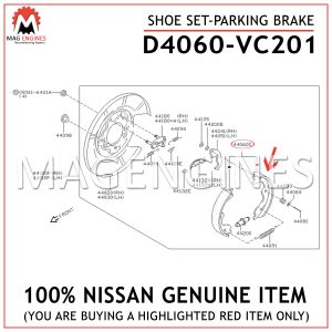 D4060-VC201 NISSAN GENUINE SHOE SET-PARKING BRAKE D4060VC201