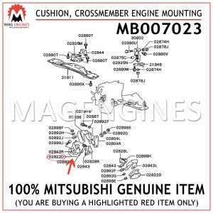 MB007023 MITSUBISHI GENUINE CUSHION, CROSSMEMBER ENGINE MOUNTING