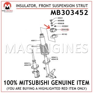MB303452 MITSUBISHI GENUINE INSULATOR, FRONT SUSPENSION STRUT