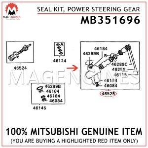 MB351696 MITSUBISHI GENUINE SEAL KIT, POWER STEERING GEAR