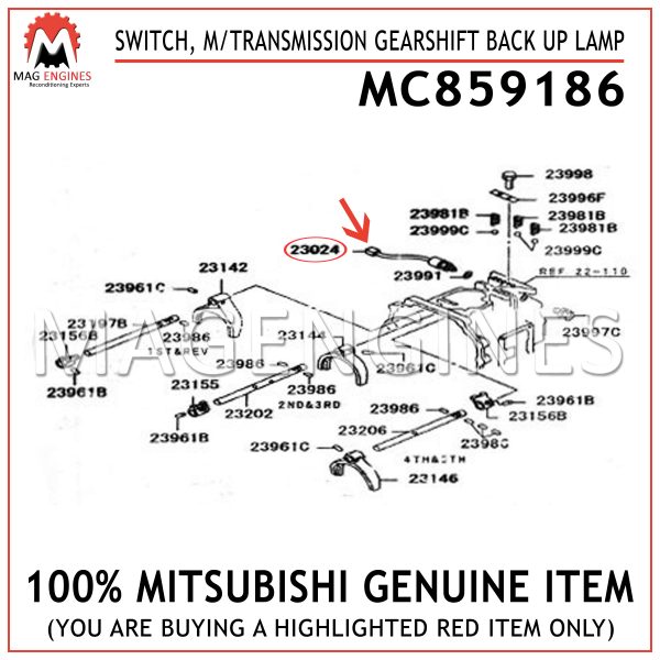 MC859186 MITSUBISHI GENUINE SWITCH, M/TRANSMISSION GEARSHIFT BACK UP LAMP
