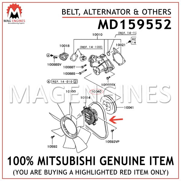 MD159552 MITSUBISHI GENUINE BELT, ALTERNATOR & OTHERS