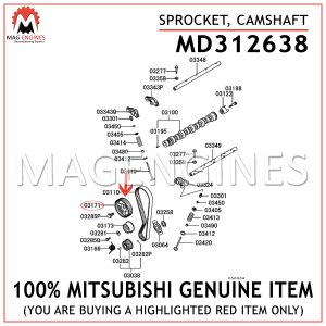 MD312638 MITSUBISHI GENUINE SPROCKET, CAMSHAFT