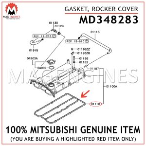 MD348283 MITSUBISHI GENUINE GASKET, ROCKER COVER