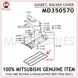 MD350570 MITSUBISHI GENUINE GASKET, ROCKER COVER