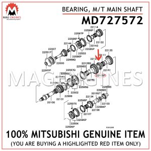 MD727572 MITSUBISHI GENUINE BEARING, MT MAIN SHAFT