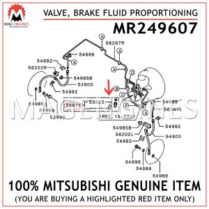 MR249607 MITSUBISHI GENUINE VALVE, BRAKE FLUID PROPORTIONING