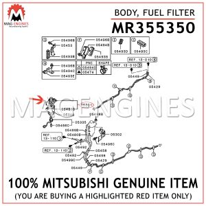 MR355350 MITSUBISHI GENUINE BODY, FUEL FILTER