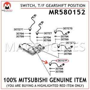 MR580152 MITSUBISHI GENUINE SWITCH, TF GEARSHIFT POSITION