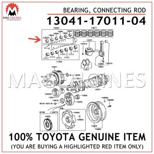 13041-17011-04 TOYOTA GENUINE BEARING, CONNECTING ROD 130411701104